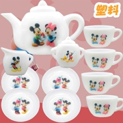 Trẻ em chơi nhà nhựa gốm nhỏ kungfu trà đặt ấm trà tách cà phê cốc đặt bé đồ chơi nhỏ đồ trang trí
