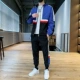 Bộ đồ thể thao giải trí nam xuân hè 2020 phiên bản mới của Hàn Quốc theo xu hướng thời trang nam đẹp trai áo khoác hai dây - Bộ đồ