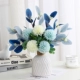 Белая бутылка сетки+шарика Chrysanthemum Blue Flower Bundle