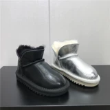 Зимние нескользящие модные кожаные короткие сапоги на плоской подошве, 2019, из натуральной кожи, круглый носок