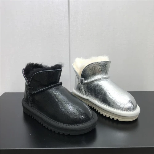 Зимние нескользящие модные кожаные короткие сапоги на плоской подошве, 2019, из натуральной кожи, круглый носок