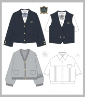 Оригинальный дизайнерский костюм, жилет, свитер, кардиган, рубашка, полный комплект