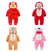 Phá vỡ mã giải phóng khỉ jumpsuit bé mùa đông quần áo bé trai cộng với phim hoạt hình nhung cô gái dày gió ra ôm