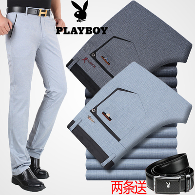 Playboy mùa hè nam quần âu nam Hàn Quốc phiên bản của kinh doanh mỏng quần trung niên cha nạp thẳng nam quần
