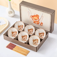 Крем -медведь 6 мисок и 6 палочек для еды