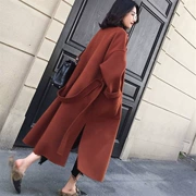 Áo khoác len nữ 2018 thu đông 2018 phiên bản mới của Hàn Quốc có phần dài rộng cỡ lớn là áo khoác len dày mỏng - Áo Hàn Quốc
