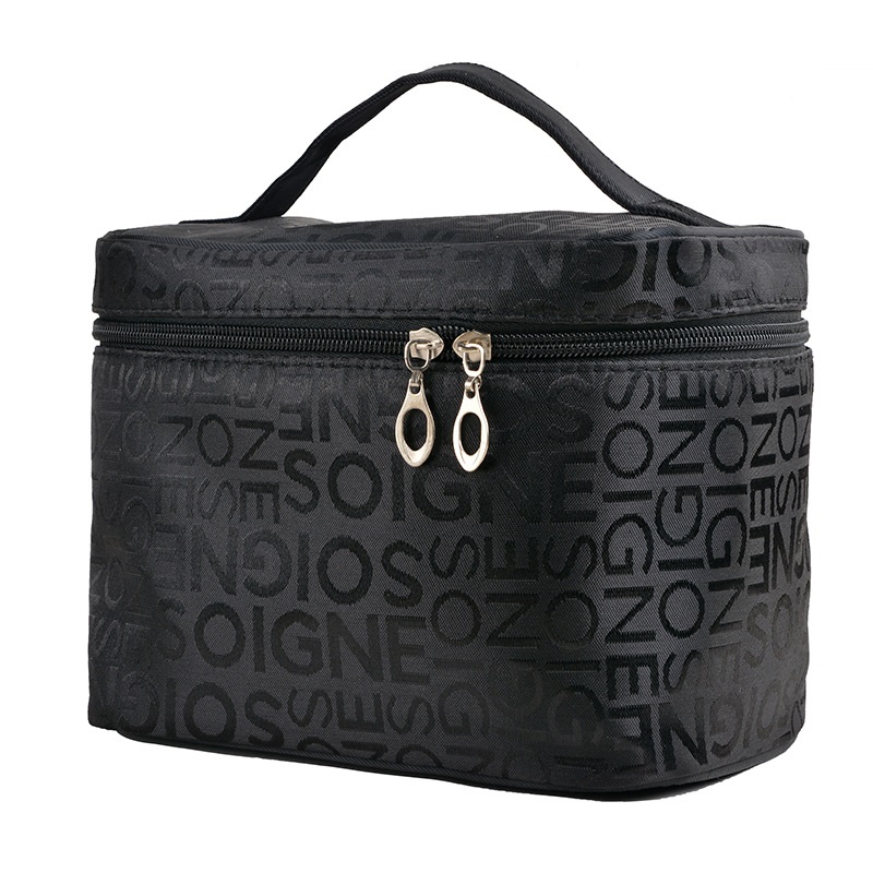 Lettered Black LargeVertical section high-capacity portable letter Cosmetic Bag Chemical box Foldable Cosmetic Bag Cosmetics Storage bag free shipping
