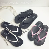 Hàn quốc ulzzang đơn giản đáy phẳng không trượt flip flops nữ casual solid color pinch dép và dép đi trong nhà bãi biển giày mùa hè dép hot