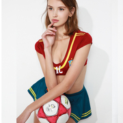 Tôi cũng tham gia vào World Cup bóng đá bé đồng phục phù hợp với bộ đồ ngủ sexy sexy nightdress áo ngực