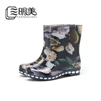 Sanmingmei Châu Âu và Mỹ thời trang nữ ống ngắn mưa khởi động trong ống giày nước non-slip không thấm nước mưa khởi động 1605 giày đi mưa nữ