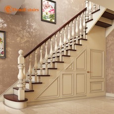 Лестница 实木楼梯定制 整体实木楼梯带储物柜原木扶手栏杆定做成都别墅l型