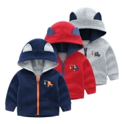 Trẻ em áo khoác dày cậu bé đào mũ trùm đầu đồng phục bóng chày trẻ em dây kéo áo len ấm áp mùa đông quần áo trẻ em