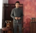 Vải thô cũ dài tay quốc gia phù hợp với vải lanh hàng đầu thường mặc cổ áo phong cách Trung Quốc ông nội cha mùa xuân và mùa thu bo dan toc cho nam nu Trang phục dân tộc