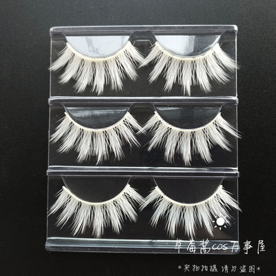 taobao agent Diamond transparent white false eyelashes, 3 pair, cosplay
