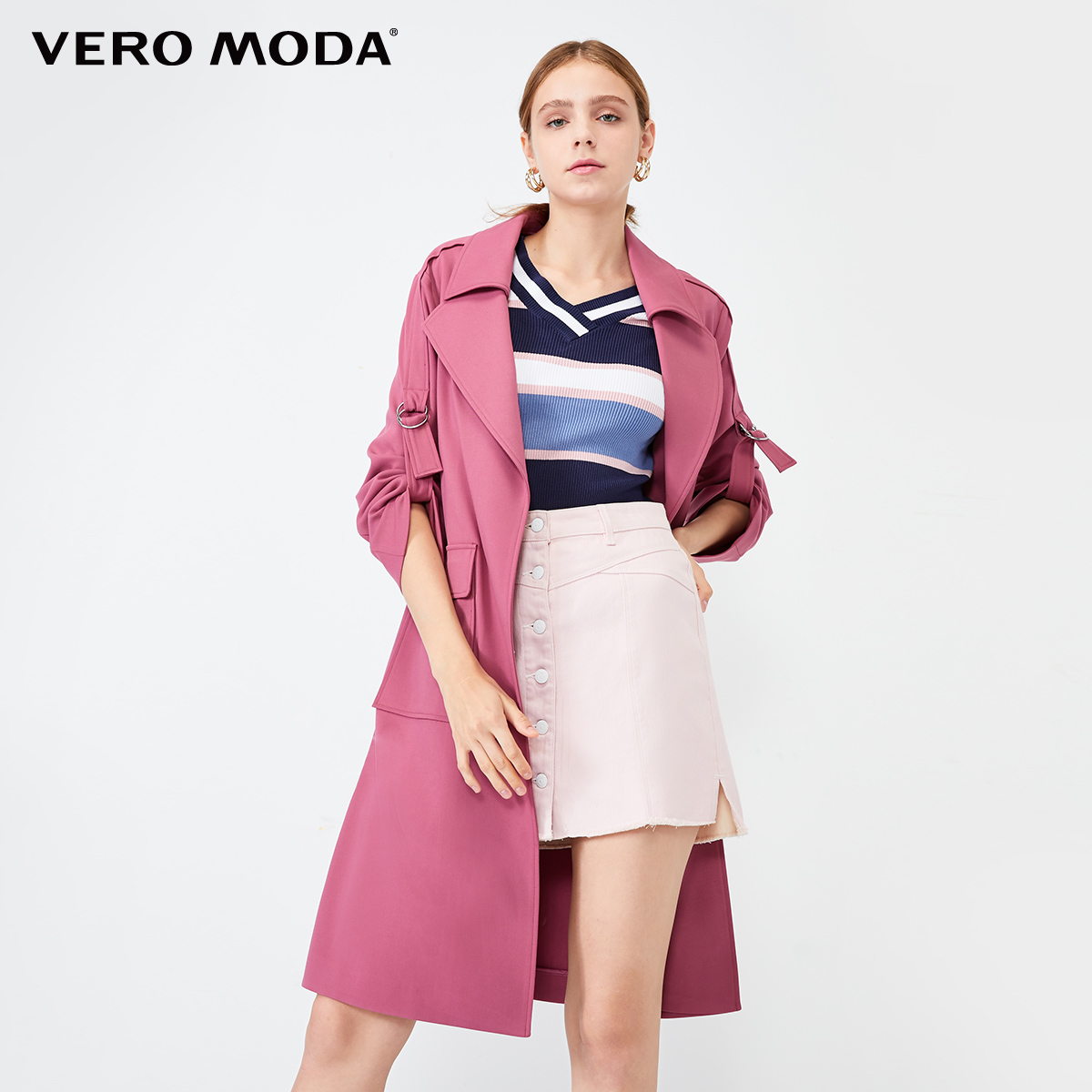绫致时装 Vero Moda 翻领 女式薄款风衣外套 双重优惠折后￥139包邮 4色可选