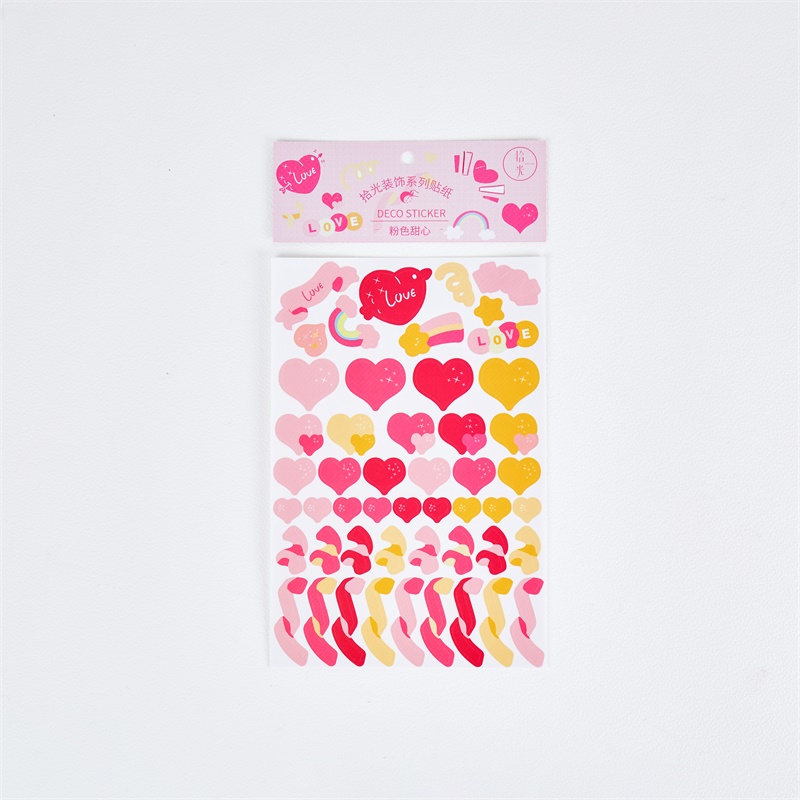 Pink SweetheartPicking up light silk ribbon coloured ribbon Laser sticker  decorate Salt system originality Simplicity Hand account Basics DIY paste Small card source material