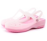Đặc biệt cung cấp giày lỗ nữ dép mùa hè bãi biển dày có đế jelly dép đi trong vườn trượt baotou giày
