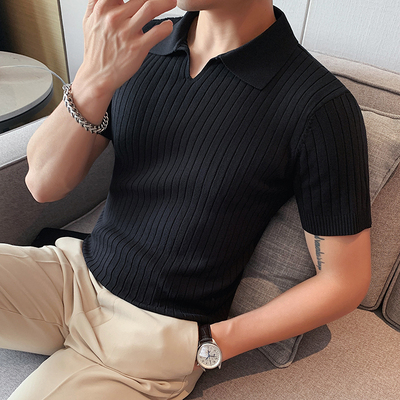 taobao agent Knitted summer thin polo, silk elite T-shirt