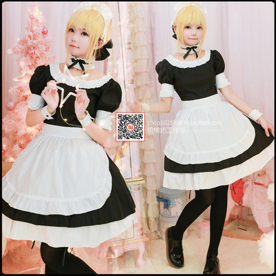 taobao agent Fate Fate Night Saber Seba Zero maid costumes sexy back maid cO clothing Lolita loli