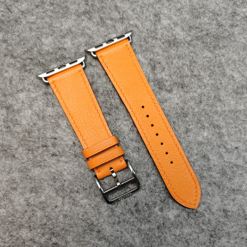 Orangeiwatch Watch strap manual genuine leather apple watch Wrist watch Watch strap apply Apple Series 6 / 54 / 321