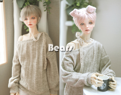 taobao agent ◆ Bears ◆ BJD baby clothing A367 meters coffee flower striped wool ribbon off -the -shoulder hoods 1/4 & 1/3 & uncle