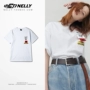 Tùy chỉnh Hàn Quốc net mã vạch màu đỏ 2017 mùa hè mới cá tính nhãn nam giới và phụ nữ ngắn tay T-Shirt vài mô hình xu hướng áo thun nike