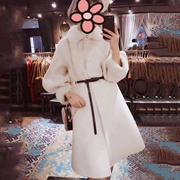 [Peach Home Dingjin District] khí áo len một từ Heben gió dài đèn lồng tay áo len áo khoác nữ