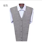 Trung và cũ tuổi của nam giới mùa xuân và mùa thu mỏng vest cha áo len vest vest vest đan cardigan kích thước lớn