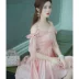 Váy điểm sóng POShe nữ mùa hè váy quây màu hồng 2019 mới khí chất ren khâu váy cổ tích - Sản phẩm HOT đầm trung niên sang trọng Sản phẩm HOT
