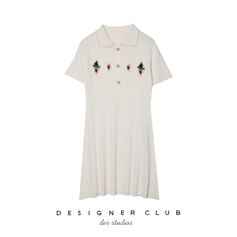 MMC studio phong cách đơn giản váy ôm nữ thời trang POLO cổ áo rời đan váy Sen ngọt ngào - Sản phẩm HOT