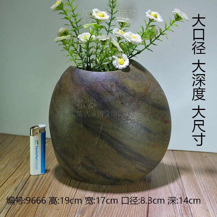 Bình hoa dài tự nhiên chậu hoa đá tự nhiên không gian sáng tạo phụ kiện cắm hoa cắm chậu nhặt 9666 - Vase / Bồn hoa & Kệ