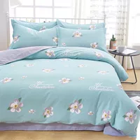 Bộ quần áo cotton bốn mảnh đơn giản 100% cotton đơn sinh viên đôi 1,5m1,8 m 2.0 tấm trải giường - Bộ đồ giường bốn mảnh bộ chăn gối nous