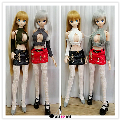 taobao agent [Dollremi@hk] Dollfie Dream/BJD/MDD/Bow's top/leather pants/leather skirt