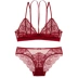 Tò mò đồ lót Miss bralette no rims red red-free goddess drop soft cup bra set - Bộ đồ lót đồ tắm biển Bộ đồ lót