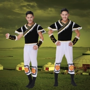 Mới nam dành cho người lớn trang phục Mông Cổ trang phục dân tộc thiểu số quần áo biểu diễn múa nam Mông Cổ wrestling trang phục