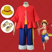 One Piece Luffy cos phù hợp với trẻ em hai năm sau thế hệ thứ hai quần áo mũ rơm giày phù hợp với trang phục hóa trang anime
