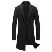 Mùa thu người đàn ông mới của áo khoác Hàn Quốc xu hướng giản dị của nam giới hai mặt cashmere áo len dài trench coat