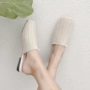 Giày đế bệt Mules 2019 hè mới Baotou một nửa dép thời trang hoang dã và dép dệt mang dép nữ - Dép dép cao gót nữ
