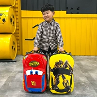 Trẻ em xe đẩy túi phim hoạt hình ba lô xe thân cây 2-6 lớp học sinh tiểu học có thể ngồi và đi xe vỏ cứng balo kéo cho bé trai