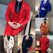 Bộ đồ cưới nam Groom Groom phù hợp với váy cưới Chụp ảnh cưới Kinh doanh Khách sạn Quần áo bảo hộ lao động Bộ ba mảnh