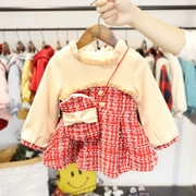 Bé gái từ 2 đến 5 tuổi cộng với váy nhung dày bé gái mùa thu và đông Hàn Quốc phiên bản tweed 4 bé gái ngoại quốc