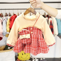 Bé gái từ 2 đến 5 tuổi cộng với váy nhung dày bé gái mùa thu và đông Hàn Quốc phiên bản tweed 4 bé gái ngoại quốc shop đồ trẻ em