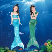 Quần áo bơi cho bé gái Nàng tiên cá Công chúa Nàng tiên cá Đầm bơi Cô gái đi biển Chia bikini - Đồ bơi trẻ em