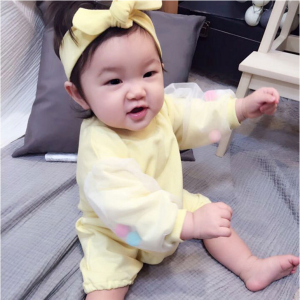春装新生婴儿连体衣女宝宝纯棉哈衣爬服