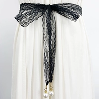 Универсальное платье ручной работы, кружевной ремень из жемчуга, шнурок на талию, украшение