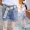 Cô gái denim quần short hoạt hình mùa hè 5 cô gái 6 thời trang 8 quần áo trẻ em 9 trẻ em lớn 10 phiên bản Hàn Quốc 12 tuổi quần mỏng phần nóng - Quần jean