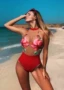 2019 phần bùng nổ Aliex bikini lưới mới áo tắm phối cảnh nữ khâu áo tắm một mảnh bikini - Bikinis váy tắm biển đẹp