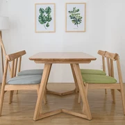 Bàn ăn gỗ nguyên khối hình chữ nhật Bàn ăn và ghế Bắc Âu kết hợp căn hộ nhỏ nhà hiện đại tối giản màu gỗ óc chó Nhật Bản - Bàn