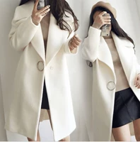 Демисезонное шерстяное белое цветное длинное шерстяное пальто, 2020, в корейском стиле, увеличенная толщина