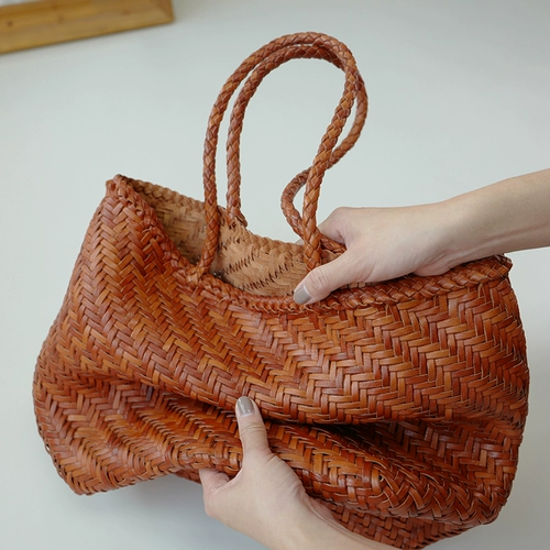 Ретро кожаная барсетка, брендовая сумка через плечо, корзина, сумка для путешествий, французский ретро стиль, воловья кожа, из натуральной кожи